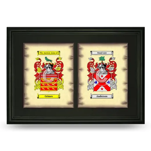Double Coat of Arms Framed - Black
