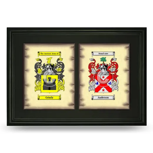 Double Coat of Arms Framed - Black