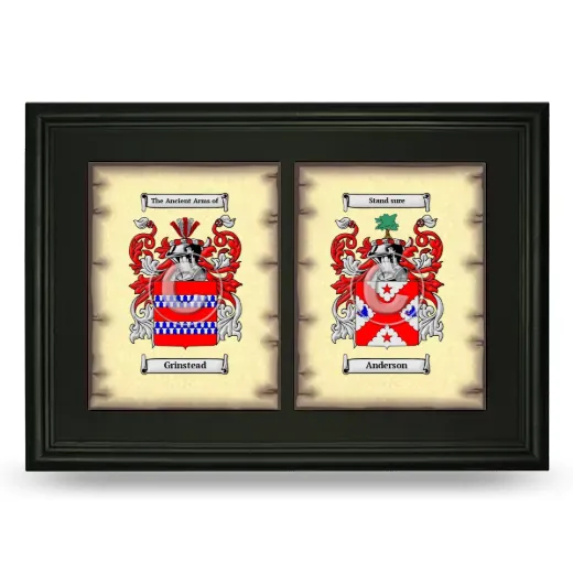 Double Coat of Arms Framed - Black