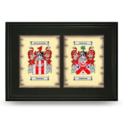 Double Coat of Arms Framed - Black