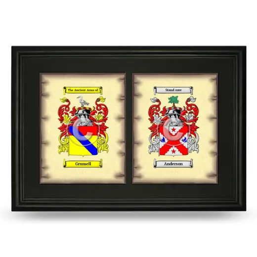 Double Coat of Arms Framed - Black