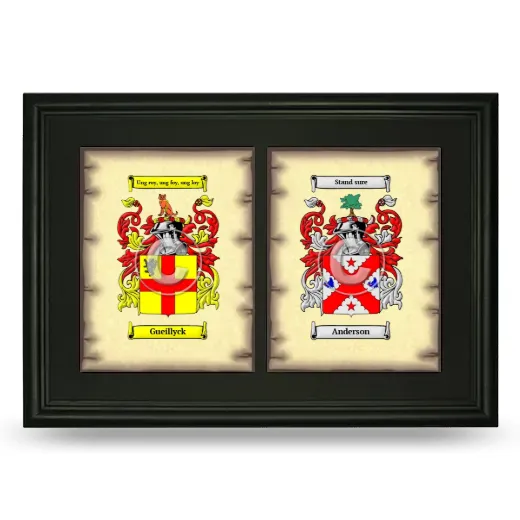 Double Coat of Arms Framed - Black