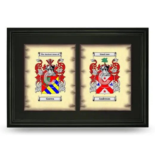Double Coat of Arms Framed - Black