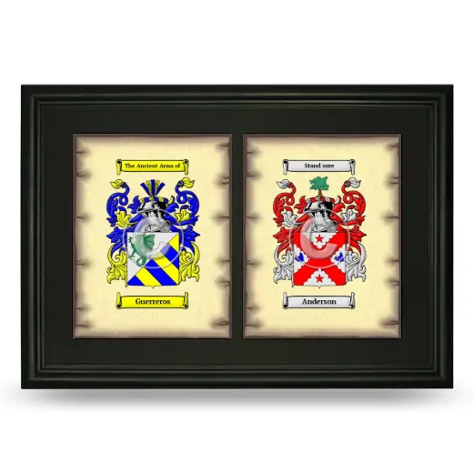 Double Coat of Arms Framed - Black