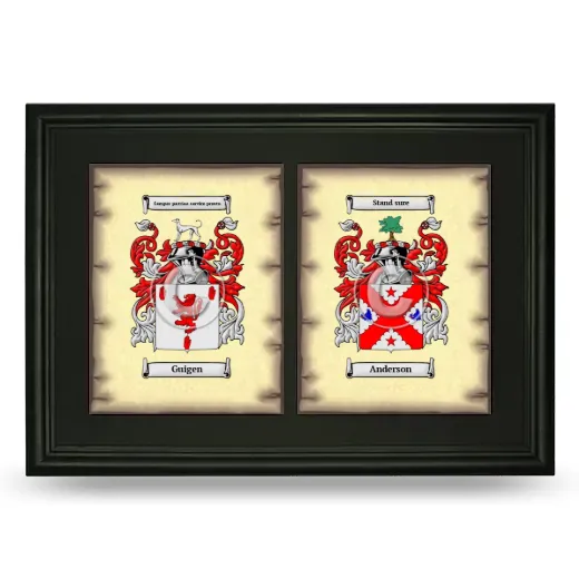 Double Coat of Arms Framed - Black