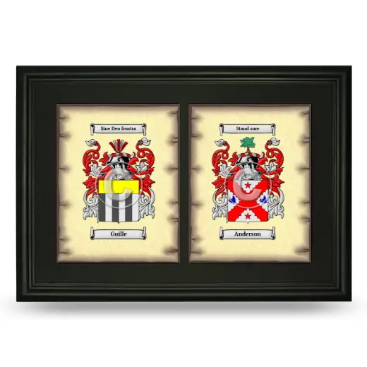 Double Coat of Arms Framed - Black