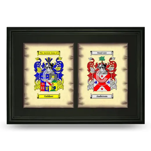 Double Coat of Arms Framed - Black