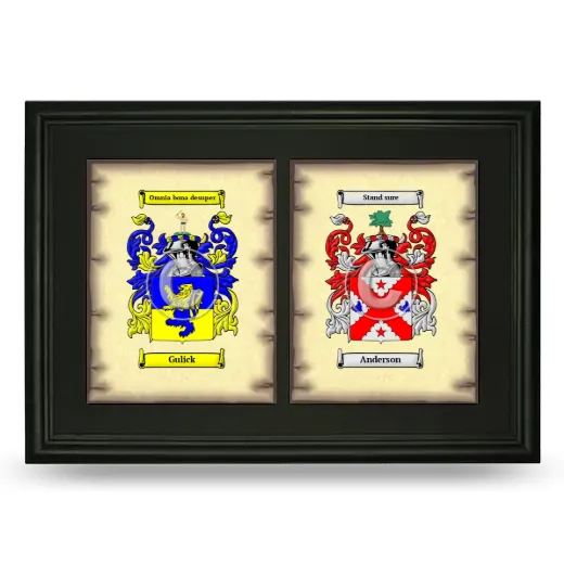 Double Coat of Arms Framed - Black