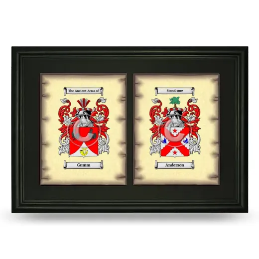 Double Coat of Arms Framed - Black
