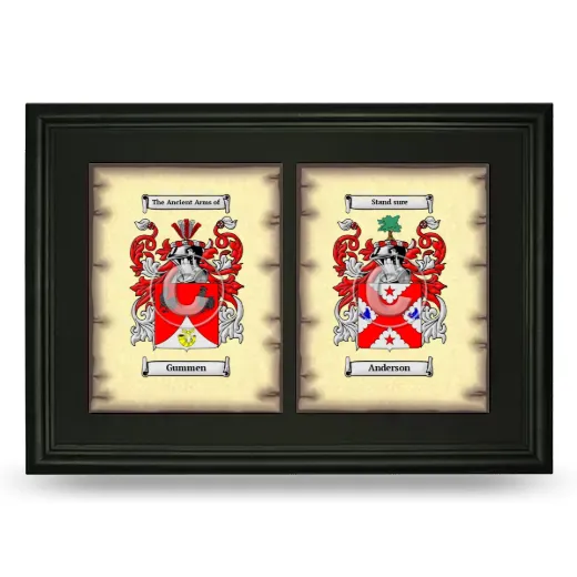 Double Coat of Arms Framed - Black