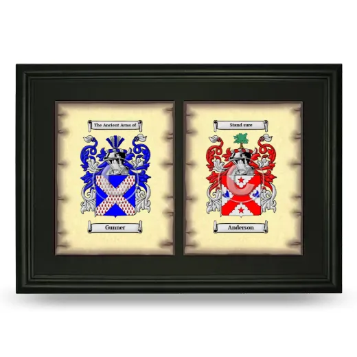 Double Coat of Arms Framed - Black