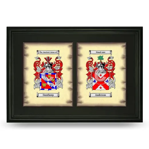 Double Coat of Arms Framed - Black