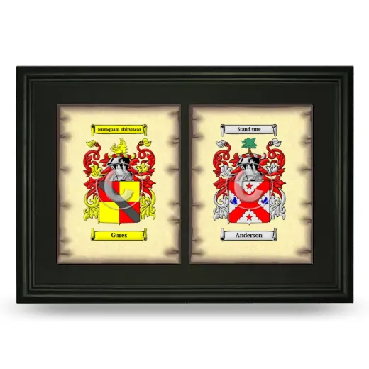 Double Coat of Arms Framed - Black