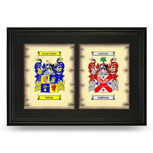 Double Coat of Arms Framed - Black