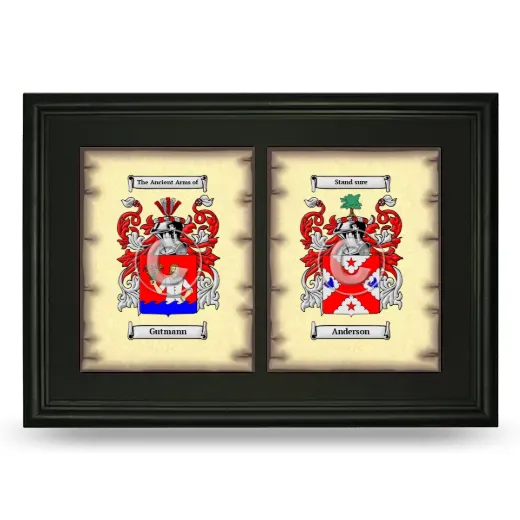 Double Coat of Arms Framed - Black