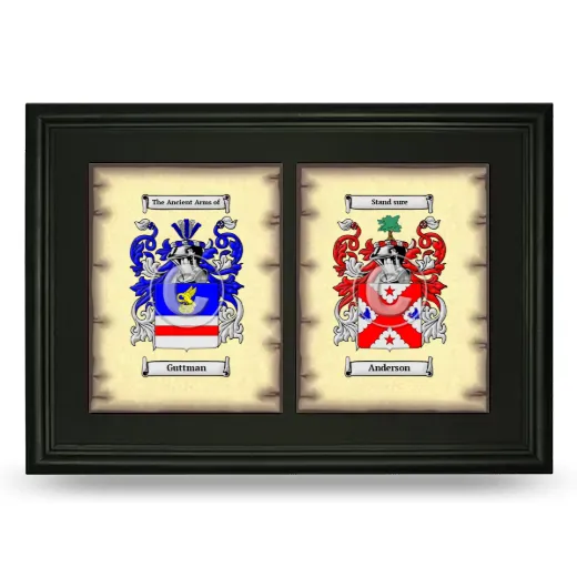 Double Coat of Arms Framed - Black