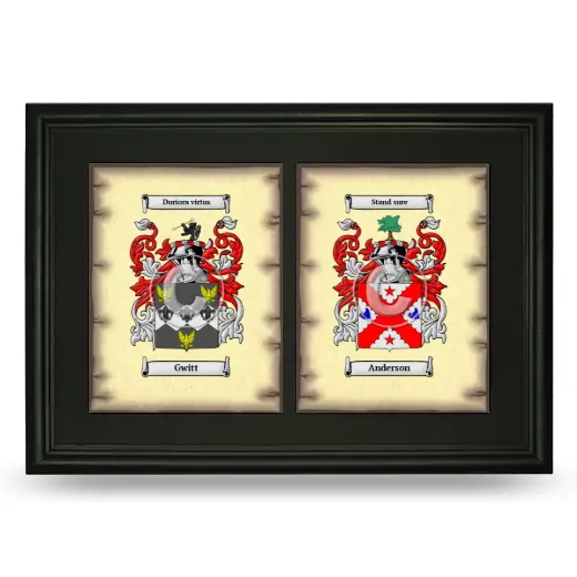 Double Coat of Arms Framed - Black