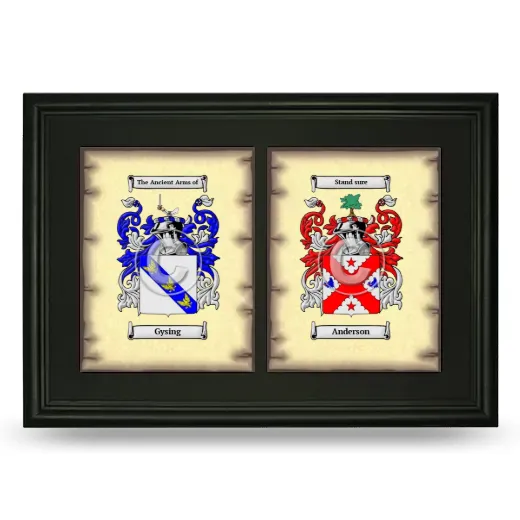 Double Coat of Arms Framed - Black