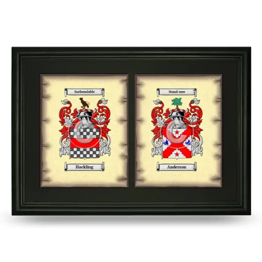 Double Coat of Arms Framed - Black