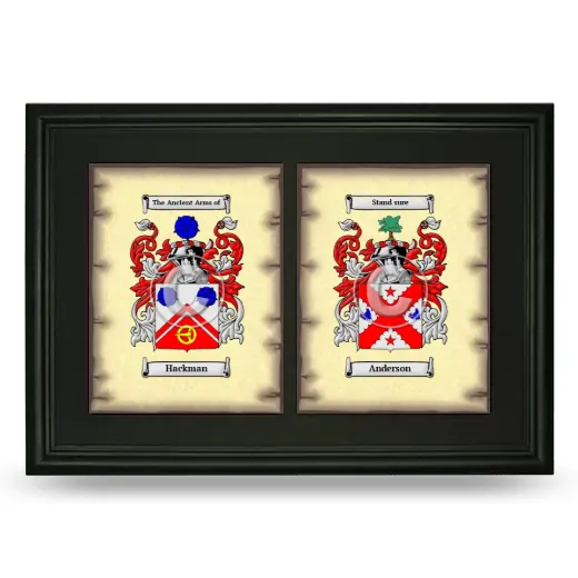 Double Coat of Arms Framed - Black