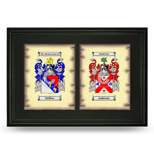 Double Coat of Arms Framed - Black
