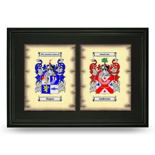 Double Coat of Arms Framed - Black