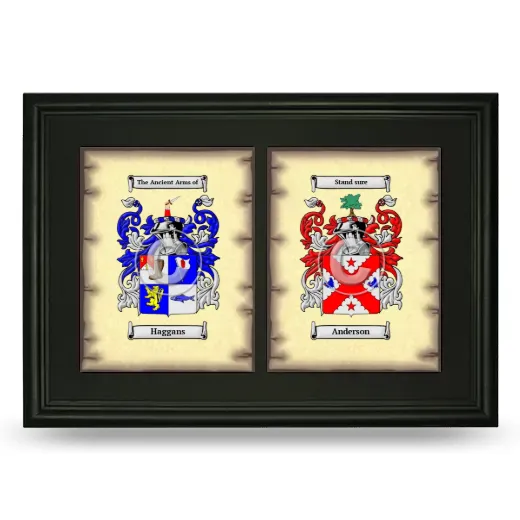 Double Coat of Arms Framed - Black