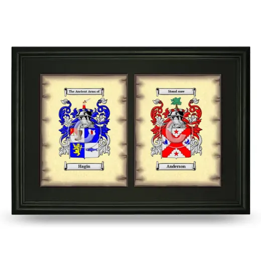 Double Coat of Arms Framed - Black