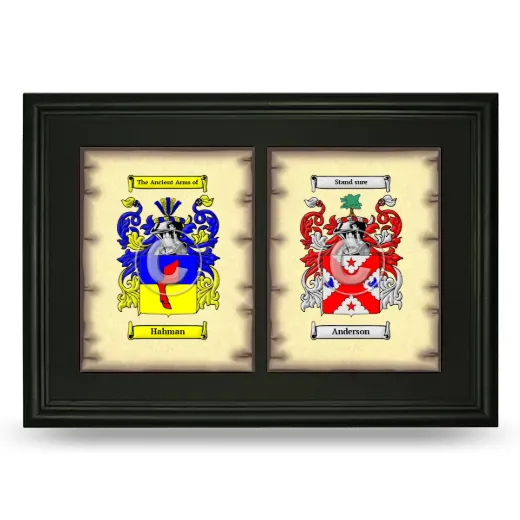 Double Coat of Arms Framed - Black
