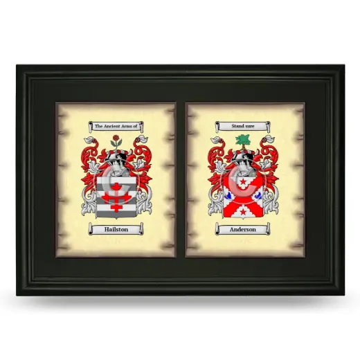 Double Coat of Arms Framed - Black