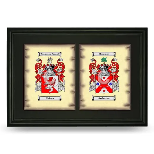 Double Coat of Arms Framed - Black