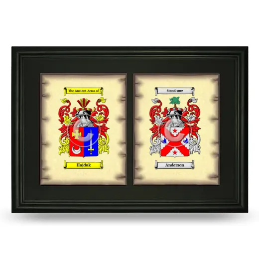 Double Coat of Arms Framed - Black