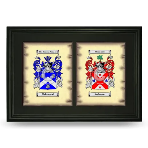 Double Coat of Arms Framed - Black