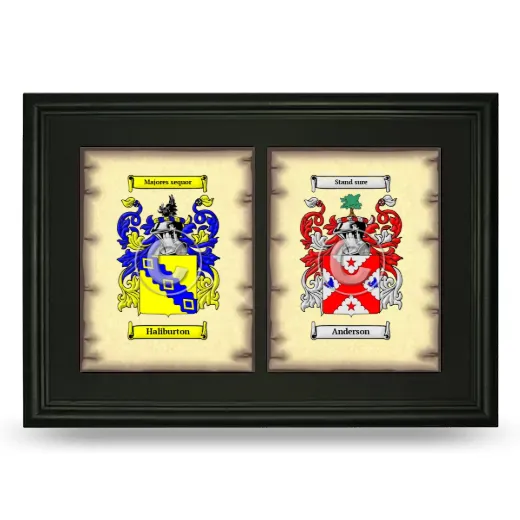 Double Coat of Arms Framed - Black