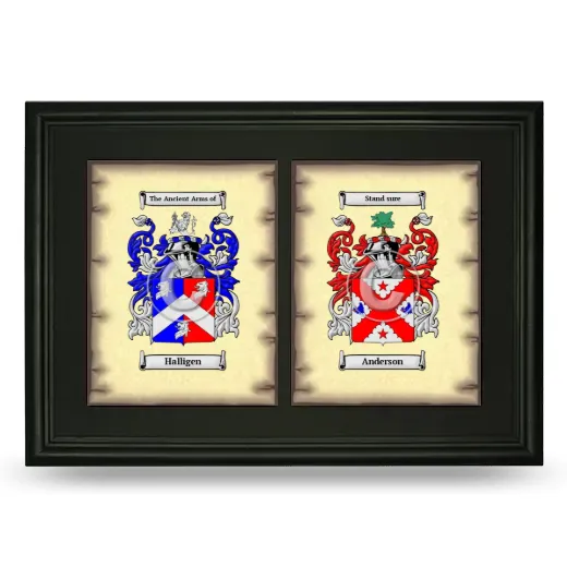 Double Coat of Arms Framed - Black