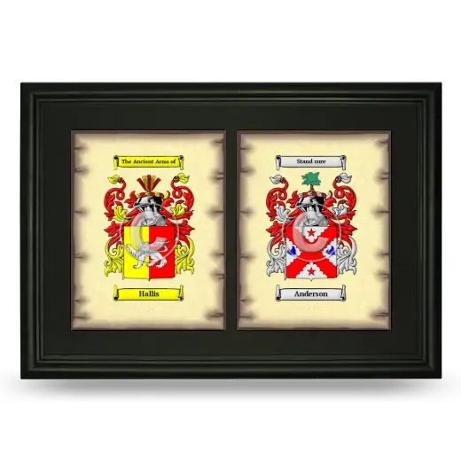 Double Coat of Arms Framed - Black