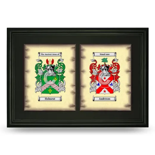 Double Coat of Arms Framed - Black