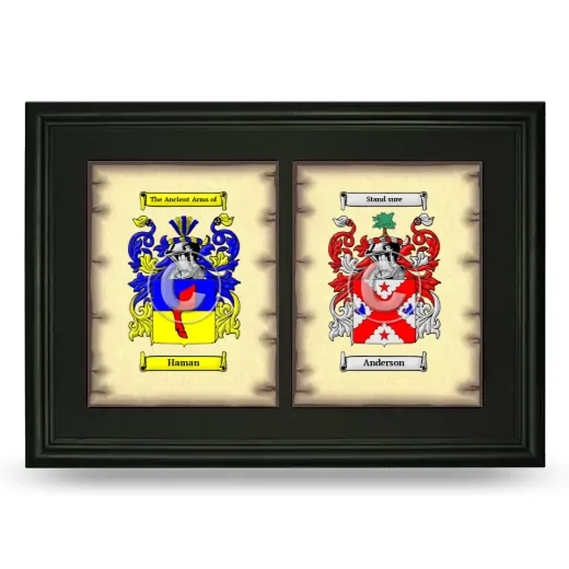 Double Coat of Arms Framed - Black