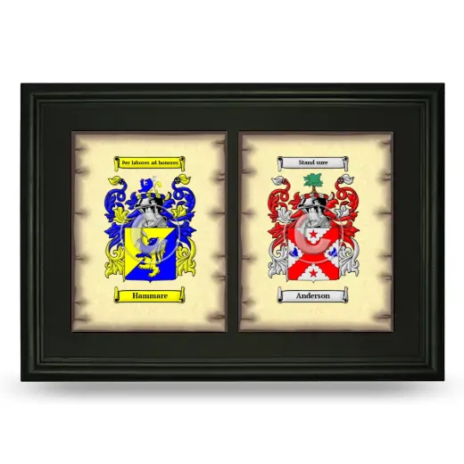 Double Coat of Arms Framed - Black