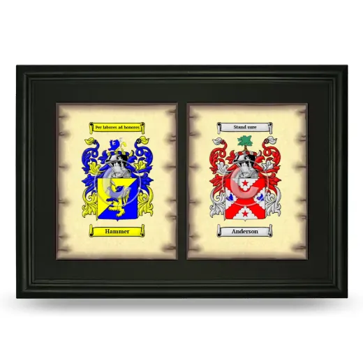 Double Coat of Arms Framed - Black