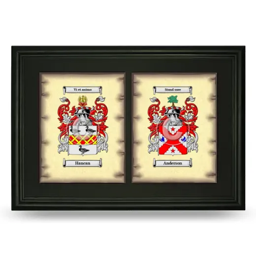 Double Coat of Arms Framed - Black