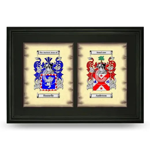 Double Coat of Arms Framed - Black