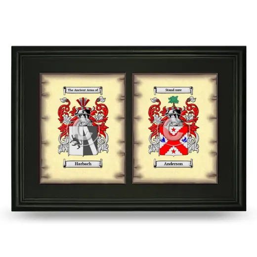 Double Coat of Arms Framed - Black