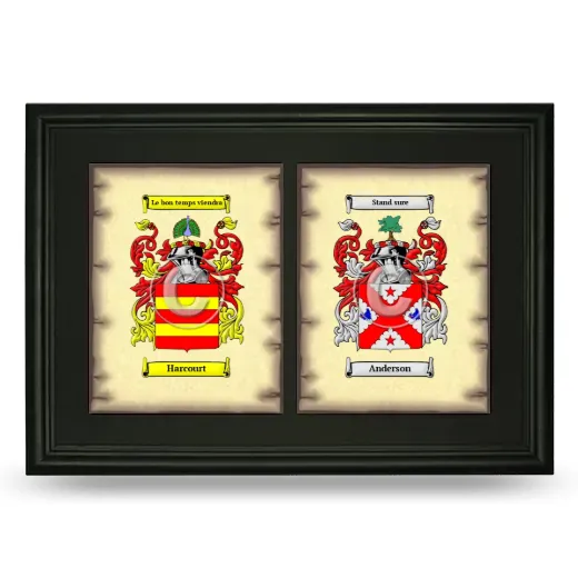 Double Coat of Arms Framed - Black