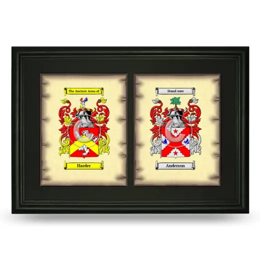 Double Coat of Arms Framed - Black