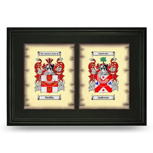 Double Coat of Arms Framed - Black