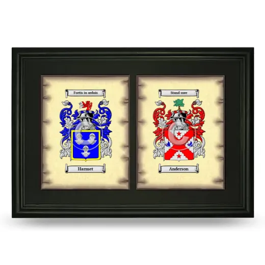 Double Coat of Arms Framed - Black