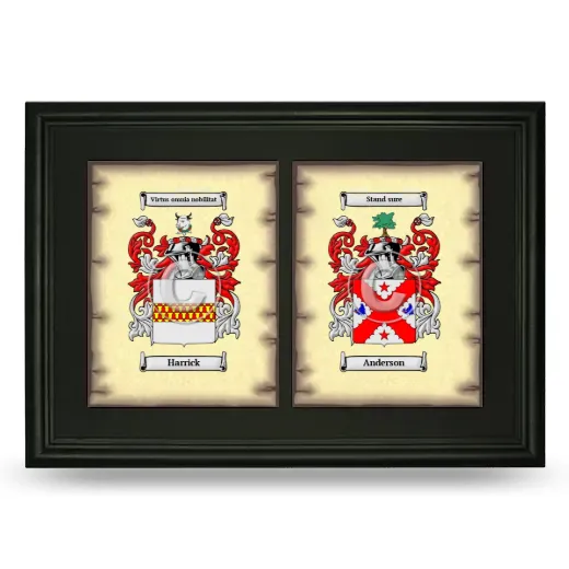 Double Coat of Arms Framed - Black