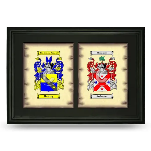 Double Coat of Arms Framed - Black
