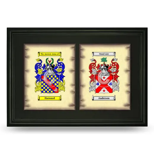 Double Coat of Arms Framed - Black